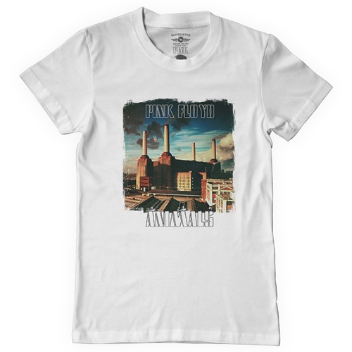 Pink Floyd Animals Album Cover T-Shirt - Classic Heavy Cotton - white