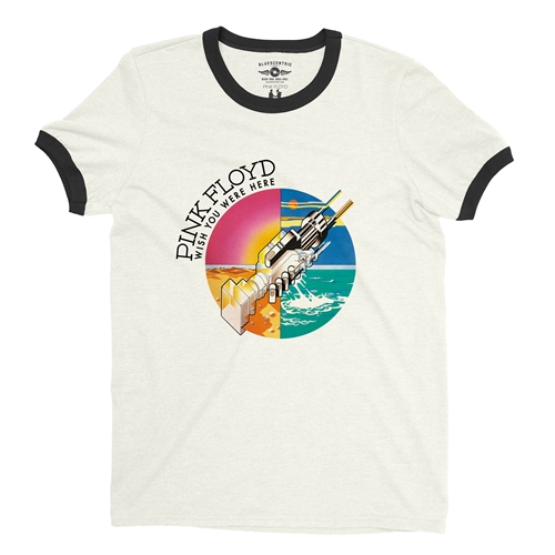 Pink Floyd Mechanical Hands Wish You Were Here Ringer T-Shirt - ringernaturalblacktrim