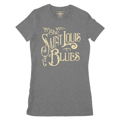 St Louis Blues Ladies T Shirt - ladiesdeepheather
