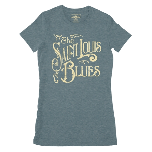 St Louis Blues Ladies T Shirt - ladiesheatherdeepteal