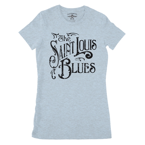 St Louis Blues Ladies T Shirt - ladiesheatherprismblue