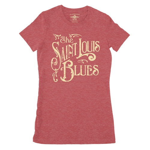 St Louis Blues Ladies T Shirt - ladiesheatherred