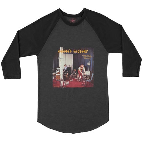 Creedence Clearwater Revival Cosmos Factory Baseball T-Shirt - raglanblackblacksleeve