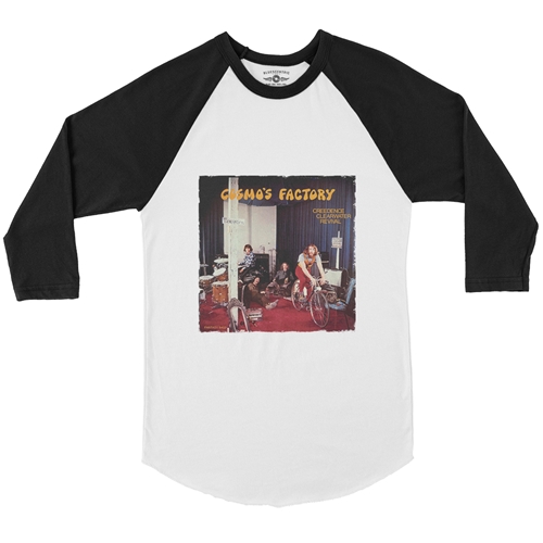 Creedence Clearwater Revival Cosmos Factory Baseball T-Shirt - raglanwhiteblacksleeve
