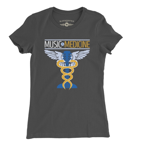 Music is Medicine Ladies T Shirt - ladiessmoke