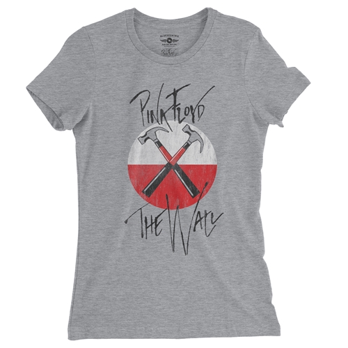 Pink Floyd The Wall Marching Hammers Ladies T Shirt - Relaxed Fit - ladiesathleticheather