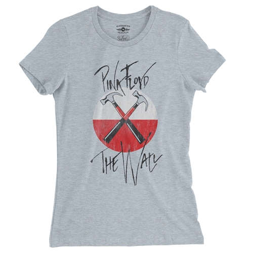 Pink Floyd The Wall Marching Hammers Ladies T Shirt - Relaxed Fit - ladiesheatherprismblue