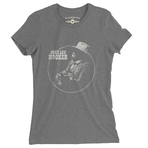 John Lee Hooker Circle Ladies T Shirt - Relaxed Fit - ladiesdeepheather