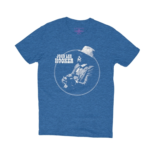 John Lee Hooker Circle T-Shirt - Lightweight Vintage Style - heatherbbblue