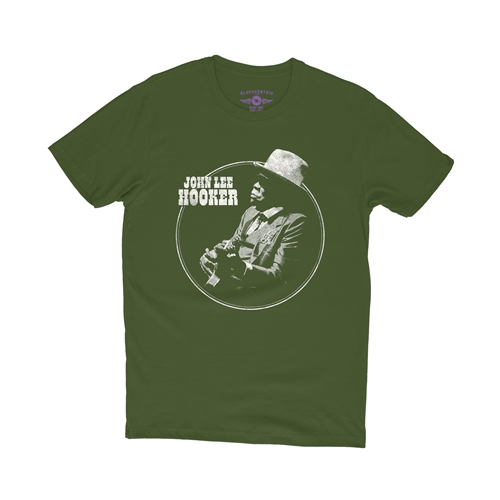 John Lee Hooker Circle T-Shirt - Lightweight Vintage Style - olive