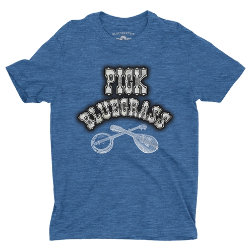 Pick Bluegrass Mother of Pearl T-Shirt - Lightweight Vintage Style - heatherbbblue