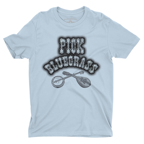 Pick Bluegrass Mother of Pearl T-Shirt - Lightweight Vintage Style - vintagethrowbackblue