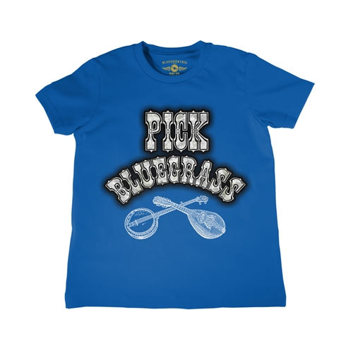 Youth Pick Bluegrass Mother of Pearl T-Shirt - Lightweight Vintage Children & Toddlers - youthroyalblue