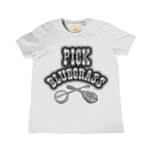 Youth Pick Bluegrass Mother of Pearl T-Shirt - Lightweight Vintage Children & Toddlers - youthwhite