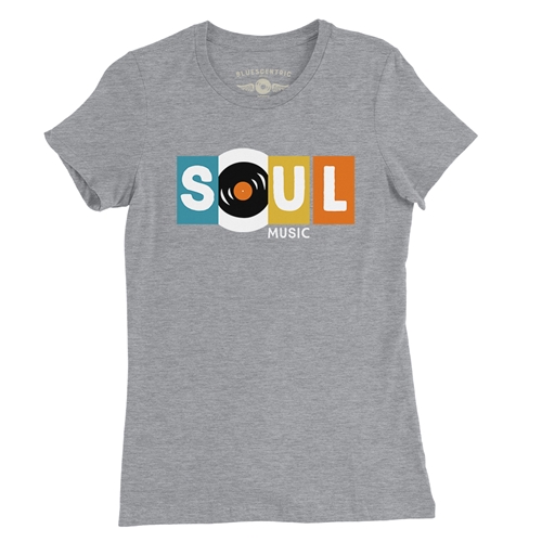 Soul Music Ladies T Shirt - ladiesheathergrey