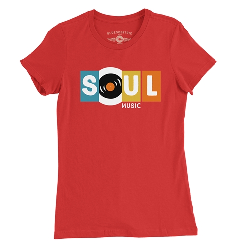 Soul Music Ladies T Shirt - ladiesred