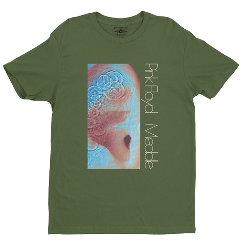 Pink Floyd Meddle Album Cover T-Shirt - Lightweight Vintage Style - olive