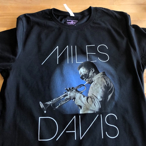 Graphic Miles Davis Blue Aura T-Shirt - Classic Heavy Cotton - classicblack
