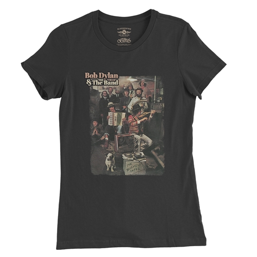 Bob Dylan & The Band Basement Tapes Album Ladies T Shirt - Relaxed Fit - ladiesvintageblack