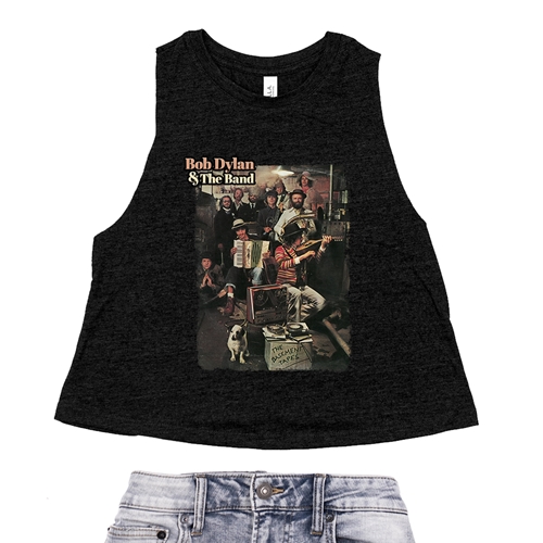 Bob Dylan & The Band Basement Tapes Album Racerback Crop Top - Women