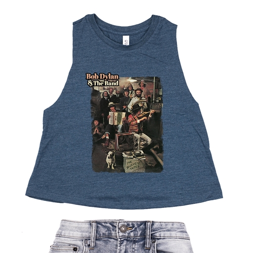 Bob Dylan & The Band Basement Tapes Album Racerback Crop Top - Women