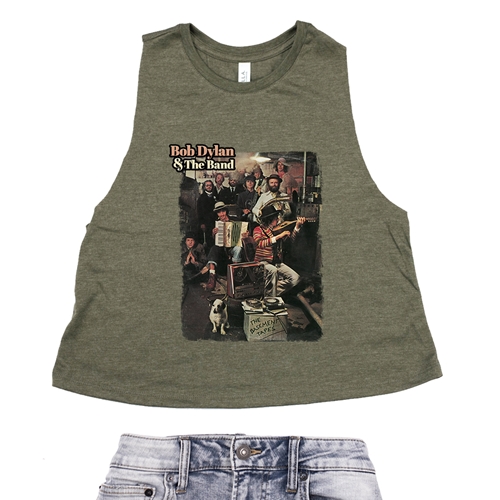 Bob Dylan & The Band Basement Tapes Album Racerback Crop Top - Women