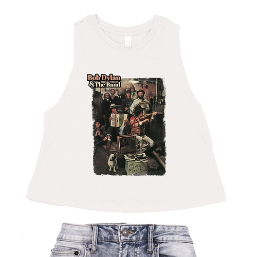 Bob Dylan & The Band Basement Tapes Album Racerback Crop Top - Women