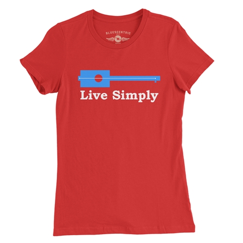 Live Simply Ladies T Shirt - ladiesred