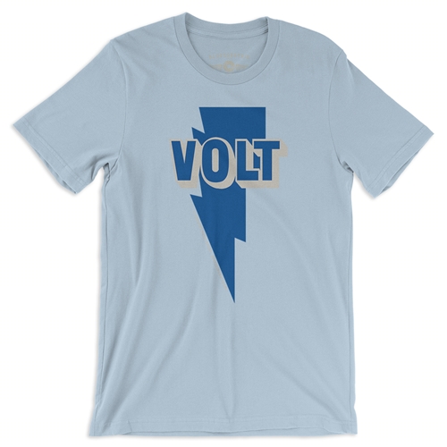 Volt Records T Shirt - Lightweight Vintage Style - vintagethrowbackblue