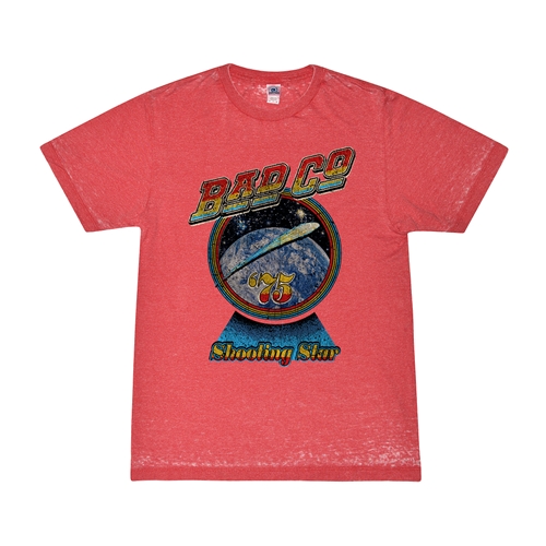 Small Batch Bad Company Shooting Star Acid Wash T-Shirt - Straight Shooter Red