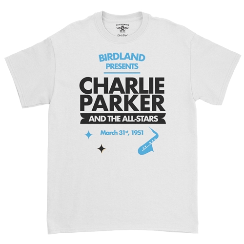 Charlie Parker Birdland Vintage Concert T-Shirt - Classic Heavy Cotton - white