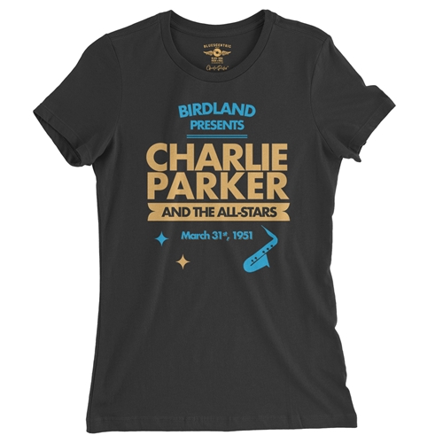 Charlie Parker Birdland Vintage Concert Ladies T Shirt - Relaxed Fit - ladiesvintageblack