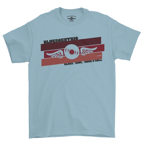 Bluescentric Rocket Blues Soul Rock n Roll T-Shirt - Classic Heavy Cotton - classiclightblue