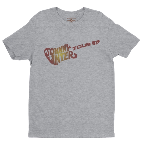 Johnny Winter 1983 Tour  T-Shirt - Lightweight Vintage Style - heatherathletic