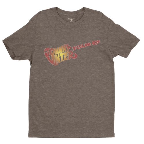 Johnny Winter 1983 Tour  T-Shirt - Lightweight Vintage Style - heatherbigmuddy