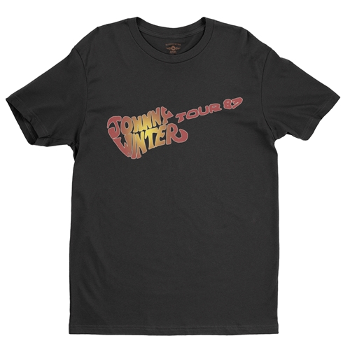 Johnny Winter 1983 Tour  T-Shirt - Lightweight Vintage Style - vintageblack