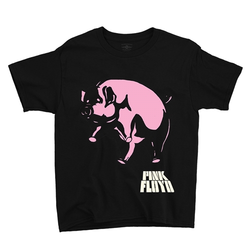 Pink Floyd Algie Pig Youth T-Shirt - Lightweight Vintage Children & Toddlers - youthblack