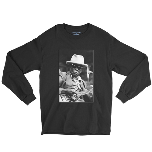 John Lee Hooker Black & White Photo Long Sleeve T-Shirt - longsleeveblack