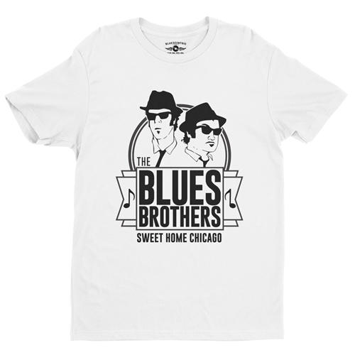 The Blues Brothers Sweet Home Chicago T-Shirt - Lightweight Vintage Style - white