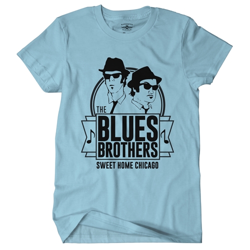 The Blues Brothers Sweet Home Chicago T-Shirt - Classic Heavy Cotton - classiclightblue