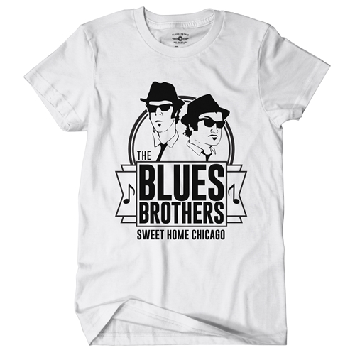 The Blues Brothers Sweet Home Chicago T-Shirt - Classic Heavy Cotton - classicwhite
