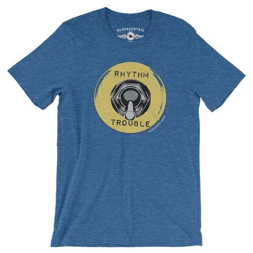 Rhythm & Trouble T-Shirt - Lightweight Vintage Style - heatherbbblue