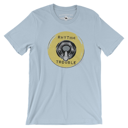 Rhythm & Trouble T-Shirt - Lightweight Vintage Style - vintagethrowbackblue