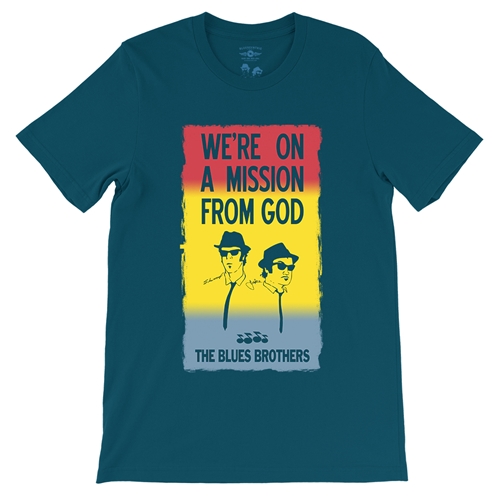 The Blues Brothers Poster T-Shirt - Lightweight Vintage Style - vintagedeepteal