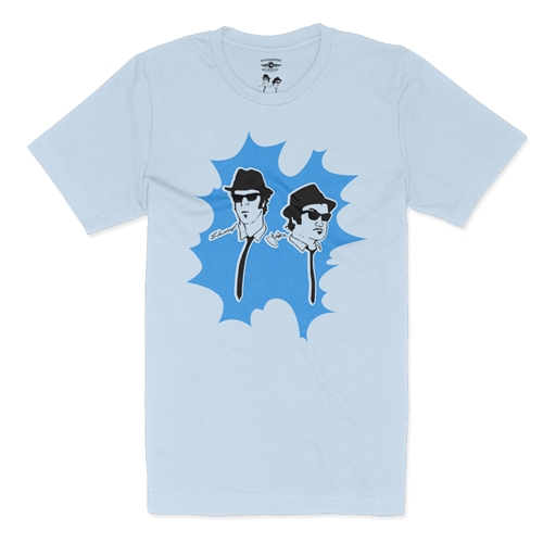 The Blues Brothers Blue Burst T-Shirt - Lightweight Vintage Style - vintagethrowbackblue