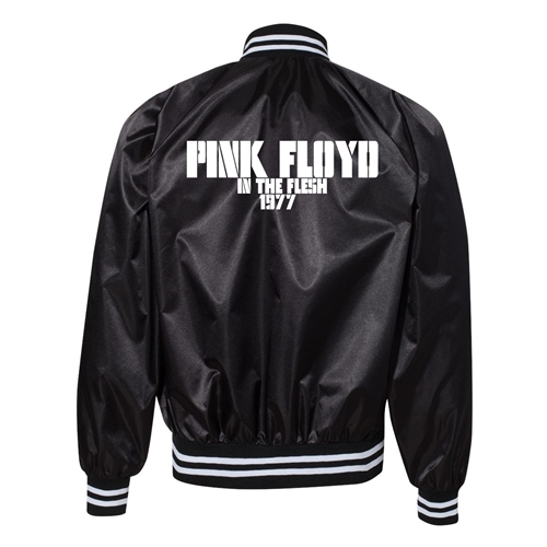 Pink Floyd 1977 In The Flesh Tour Satin Bomber Jacket - Black