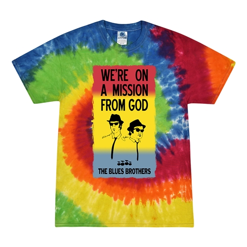 Small Batch The Blues Brothers Poster Tie-Dye T-Shirt - Moondance