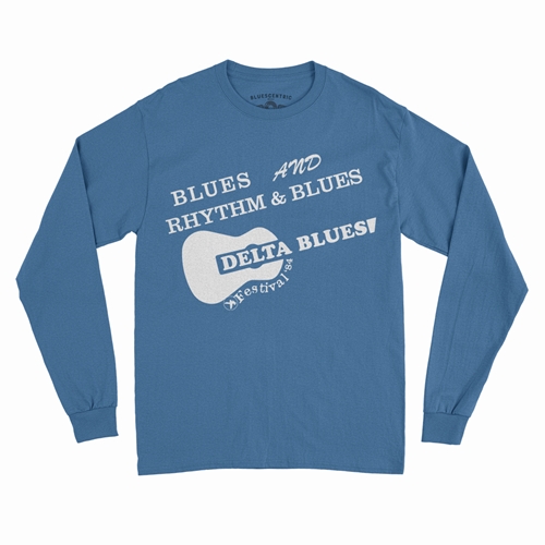 Small Batch Ltd Edition Delta Blues Fest 1984 Reissue Long Sleeve T-Shirt - longsleeveblue