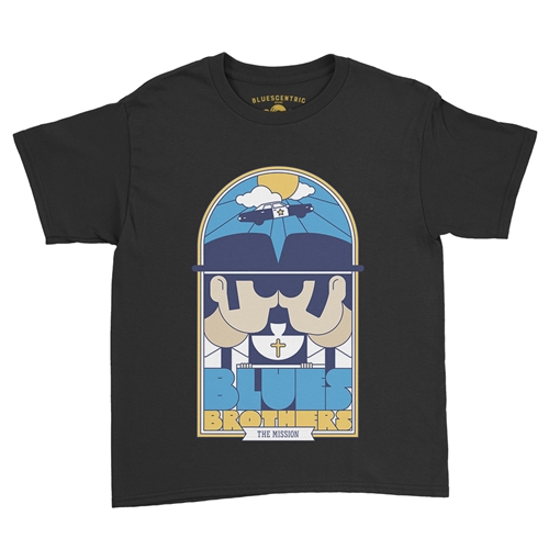 The Blues Brothers Stained Glass Youth T-Shirt - Lightweight Vintage Children - youthblack