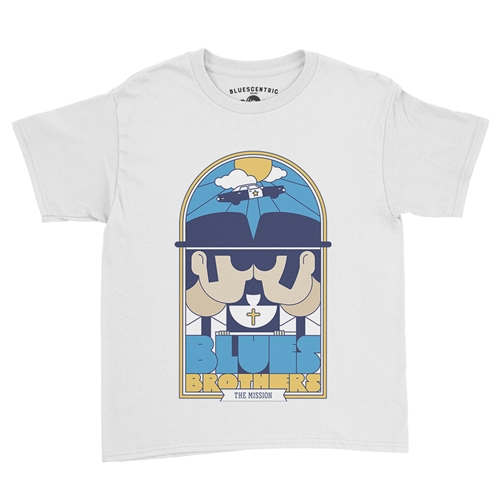 The Blues Brothers Stained Glass Youth T-Shirt - Lightweight Vintage Children - youthwhite